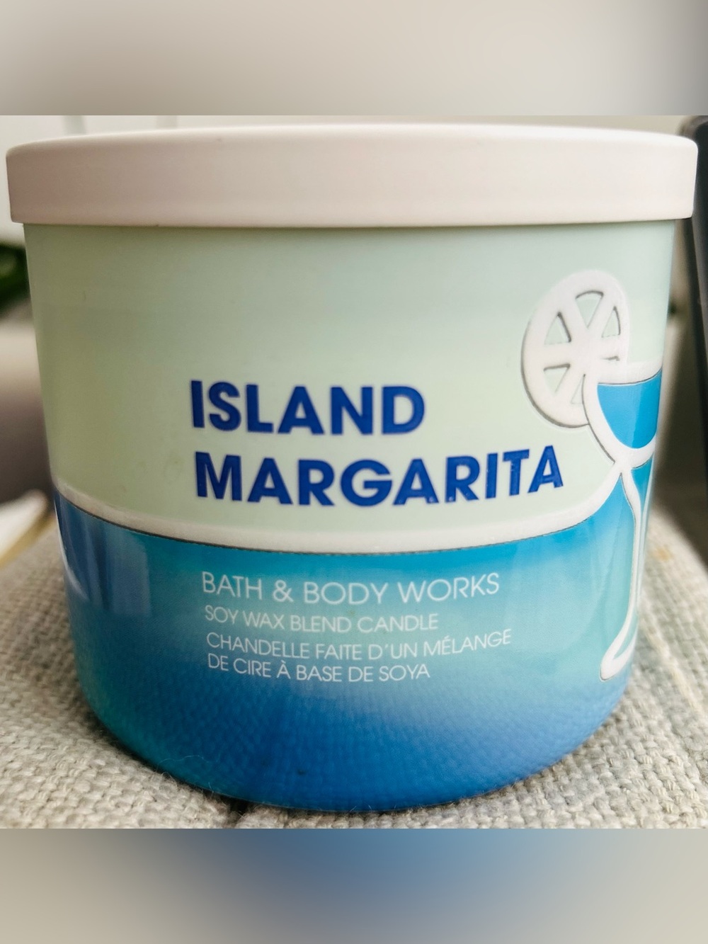 Bath & Body Works Island Margarita Candle - Blue, White, Light Green